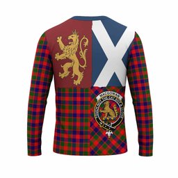 ScotsTee Shop Scottish MacGowan (McGowan) Crest Tartan T-shirt Lion Rampant Saltire Style