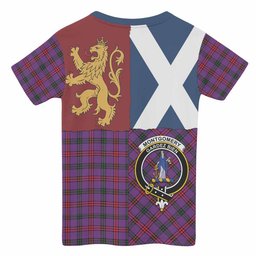 ScotsTee Shop Scottish Montgomery Crest Tartan T-shirt Lion Rampant Saltire Style