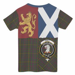 ScotsTee Shop Scottish Hall Crest Tartan T-shirt Lion Rampant Saltire Style