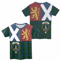 ScotsTee Shop Scottish McCoy Crest Tartan T-shirt Lion Rampant Saltire Style