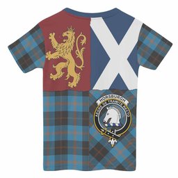 ScotsTee Shop Scottish Horsburgh Crest Tartan T-shirt Lion Rampant Saltire Style