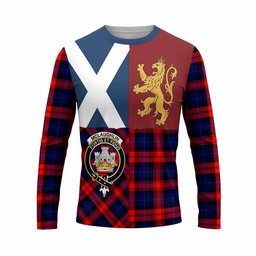 ScotsTee Shop Scottish McLaughlin Crest Tartan T-shirt Lion Rampant Saltire Style