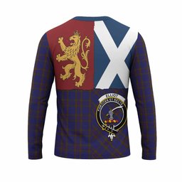 ScotsTee Shop Scottish Elliot Crest Tartan T-shirt Lion Rampant Saltire Style