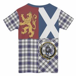 ScotsTee Shop Scottish Hannay Crest Tartan T-shirt Lion Rampant Saltire Style