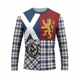 ScotsTee Shop Scottish Hannay Crest Tartan T-shirt Lion Rampant Saltire Style