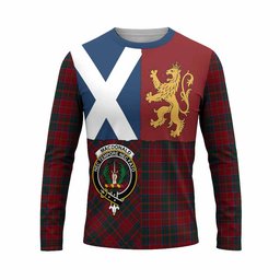 ScotsTee Shop Scottish MacDonald (McDonald) of Glencoe Crest Tartan T-shirt Lion Rampant Saltire Style