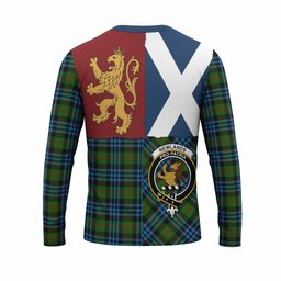 ScotsTee Shop Scottish Newlands Crest Tartan T-shirt Lion Rampant Saltire Style