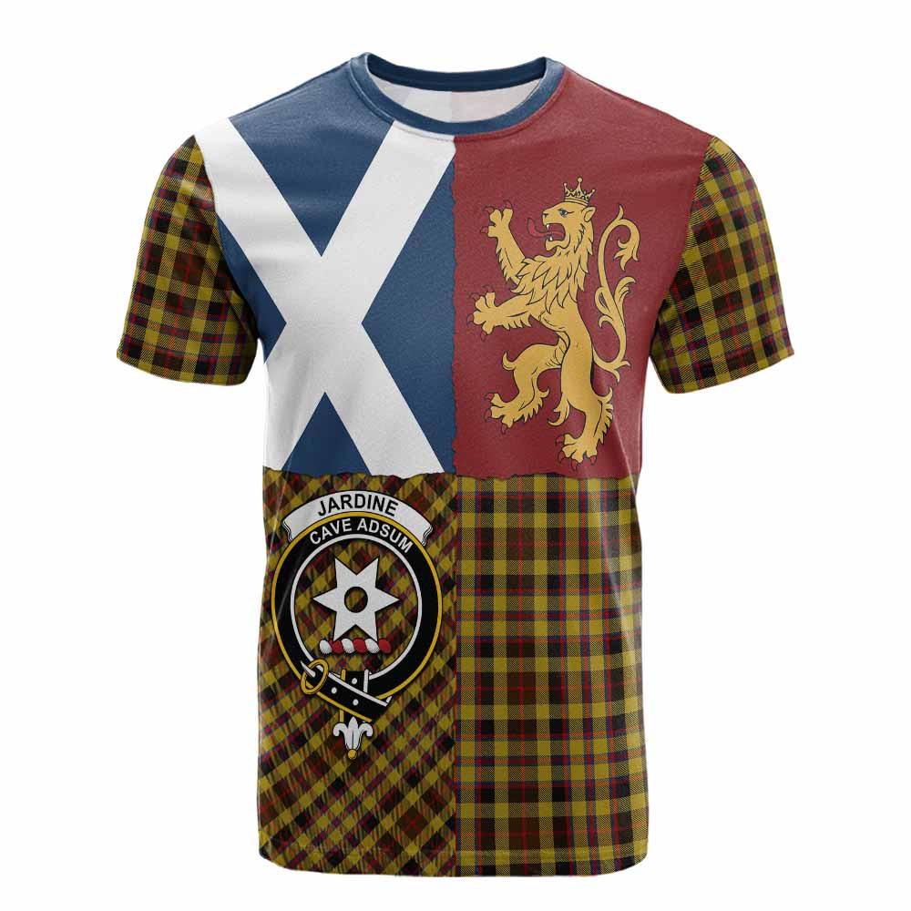 ScotsTee Shop Scottish Jardine Crest Tartan T-shirt Lion Rampant Saltire Style
