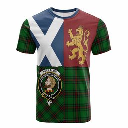 ScotsTee Shop Scottish Kirkaldy Crest Tartan T-shirt Lion Rampant Saltire Style