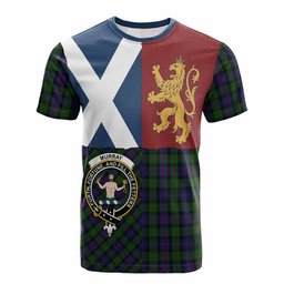 ScotsTee Shop Scottish Murray Crest Tartan T-shirt Lion Rampant Saltire Style