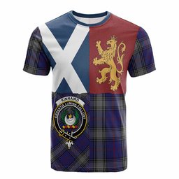ScotsTee Shop Scottish Kinnaird Crest Tartan T-shirt Lion Rampant Saltire Style