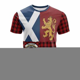 ScotsTee Shop Scottish MacIver (McIver) Crest Tartan T-shirt Lion Rampant Saltire Style