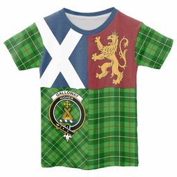 ScotsTee Shop Scottish Galloway Crest Tartan T-shirt Lion Rampant Saltire Style