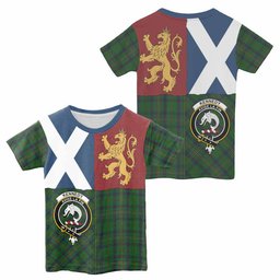 ScotsTee Shop Scottish Kennedy Crest Tartan T-shirt Lion Rampant Saltire Style