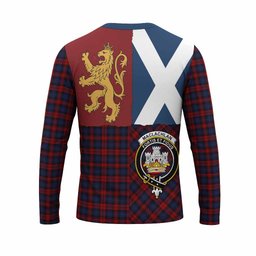 ScotsTee Shop Scottish MacLachlan (McLachlan) Crest Tartan T-shirt Lion Rampant Saltire Style