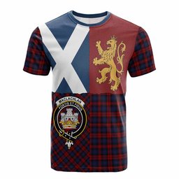 ScotsTee Shop Scottish MacLachlan (McLachlan) Crest Tartan T-shirt Lion Rampant Saltire Style