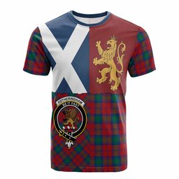 ScotsTee Shop Scottish Fotheringham (Fotheringhame) Crest Tartan T-shirt Lion Rampant Saltire Style