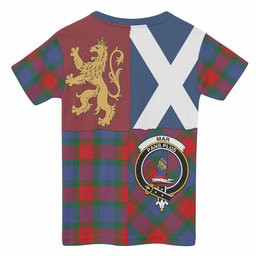 ScotsTee Shop Scottish Mar Crest Tartan T-shirt Lion Rampant Saltire Style