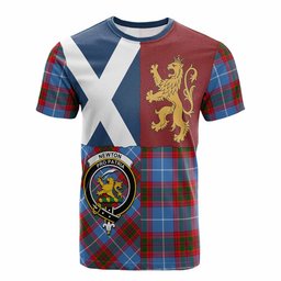 ScotsTee Shop Scottish Newton Crest Tartan T-shirt Lion Rampant Saltire Style