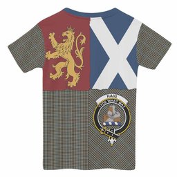 ScotsTee Shop Scottish Haig Crest Tartan T-shirt Lion Rampant Saltire Style