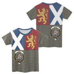 ScotsTee Shop Scottish Haig Crest Tartan T-shirt Lion Rampant Saltire Style