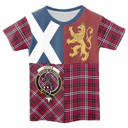 ScotsTee Shop Scottish Little Crest Tartan T-shirt Lion Rampant Saltire Style