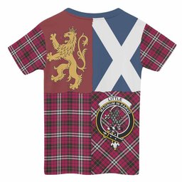 ScotsTee Shop Scottish Little Crest Tartan T-shirt Lion Rampant Saltire Style