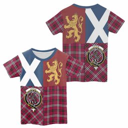ScotsTee Shop Scottish Little Crest Tartan T-shirt Lion Rampant Saltire Style
