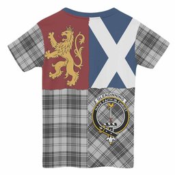ScotsTee Shop Scottish Glendinning Crest Tartan T-shirt Lion Rampant Saltire Style