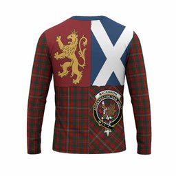 ScotsTee Shop Scottish MacKinnon (McKinnon) Crest Tartan T-shirt Lion Rampant Saltire Style