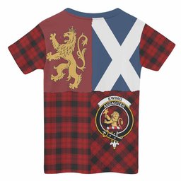 ScotsTee Shop Scottish Ewing Crest Tartan T-shirt Lion Rampant Saltire Style