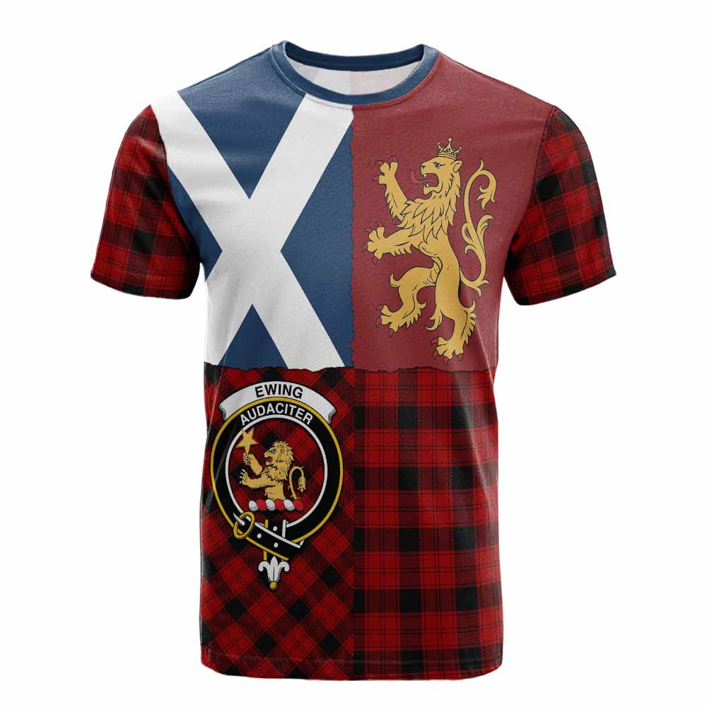 ScotsTee Shop Scottish Ewing Crest Tartan T-shirt Lion Rampant Saltire Style