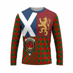 ScotsTee Shop Scottish Moncrieff (Moncreiffe) Crest Tartan T-shirt Lion Rampant Saltire Style