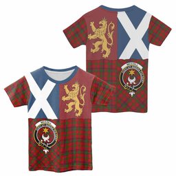 ScotsTee Shop Scottish MacColl (McColl) Crest Tartan T-shirt Lion Rampant Saltire Style