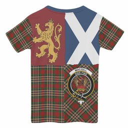 ScotsTee Shop Scottish MacGill (MakGill) Crest Tartan T-shirt Lion Rampant Saltire Style