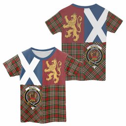ScotsTee Shop Scottish MacGill (MakGill) Crest Tartan T-shirt Lion Rampant Saltire Style