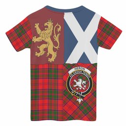 ScotsTee Shop Scottish Heron Crest Tartan T-shirt Lion Rampant Saltire Style