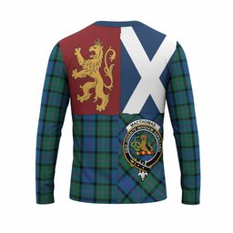 ScotsTee Shop Scottish MacThomas (McThomas) Crest Tartan T-shirt Lion Rampant Saltire Style