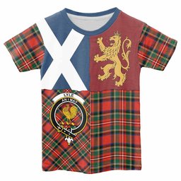 ScotsTee Shop Scottish Lyle Crest Tartan T-shirt Lion Rampant Saltire Style