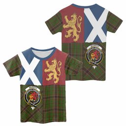 ScotsTee Shop Scottish Murphy Crest Tartan T-shirt Lion Rampant Saltire Style