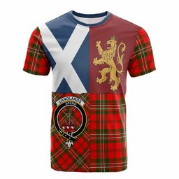 ScotsTee Shop Scottish Langlands Crest Tartan T-shirt Lion Rampant Saltire Style
