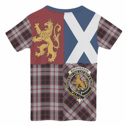 ScotsTee Shop Scottish MacPherson (McPherson) Crest Tartan T-shirt Lion Rampant Saltire Style