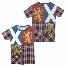 ScotsTee Shop Scottish MacPherson (McPherson) Crest Tartan T-shirt Lion Rampant Saltire Style