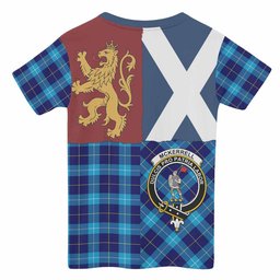 ScotsTee Shop Scottish McKerrell Crest Tartan T-shirt Lion Rampant Saltire Style