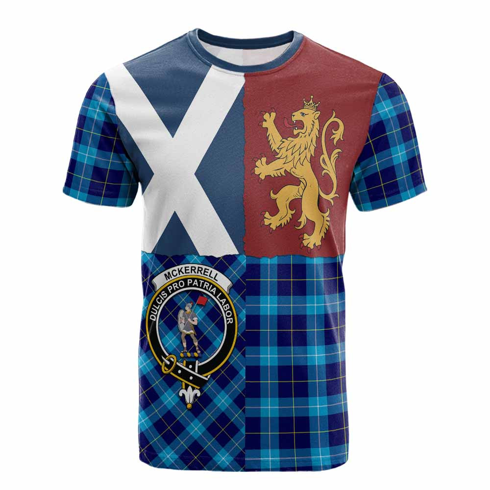 ScotsTee Shop Scottish McKerrell Crest Tartan T-shirt Lion Rampant Saltire Style