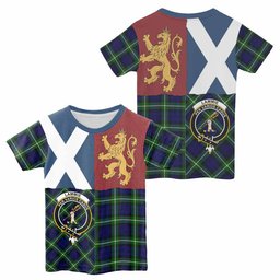 ScotsTee Shop Scottish Lammie Crest Tartan T-shirt Lion Rampant Saltire Style