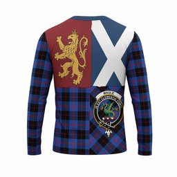 ScotsTee Shop Scottish Maule Crest Tartan T-shirt Lion Rampant Saltire Style