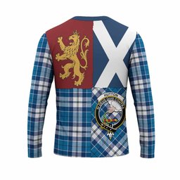 ScotsTee Shop Scottish Hutton Crest Tartan T-shirt Lion Rampant Saltire Style
