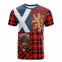 ScotsTee Shop Scottish Majoribanks Crest Tartan T-shirt Lion Rampant Saltire Style