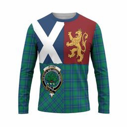 ScotsTee Shop Scottish Irvine Crest Tartan T-shirt Lion Rampant Saltire Style